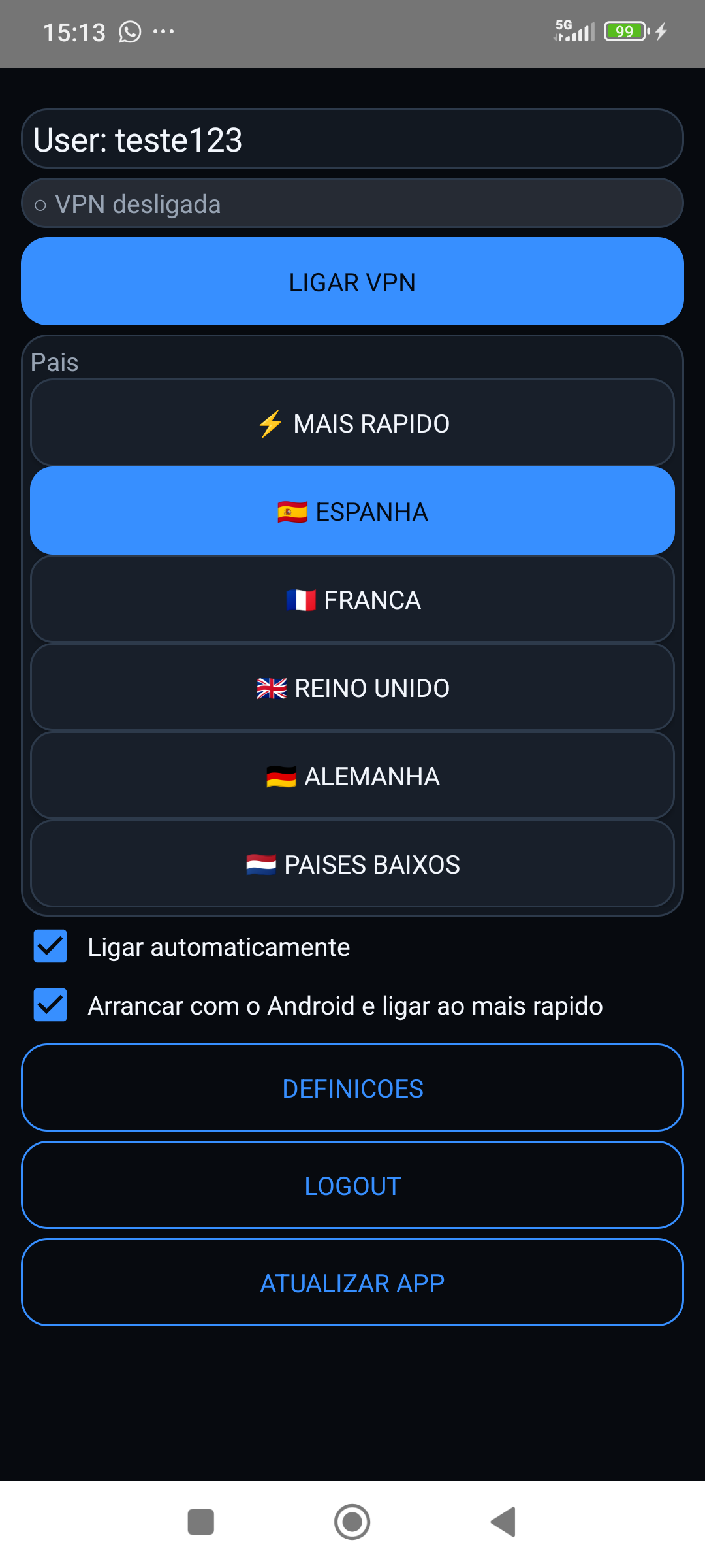 ShieldNet VPN desligada